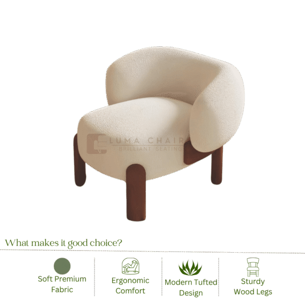 Nordic Beige Contemporary Tufted Armchair