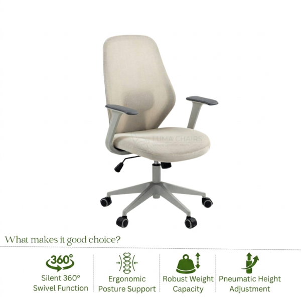 Adjustable Breathable Desk Chair for Home & Office
