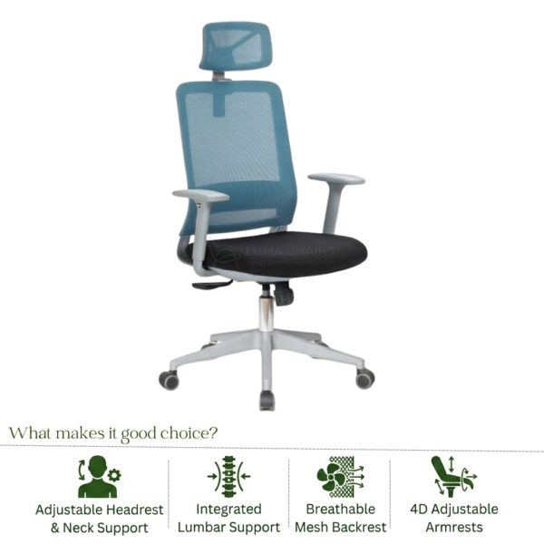Breathable Mesh Desk Chair Ergonomic Design