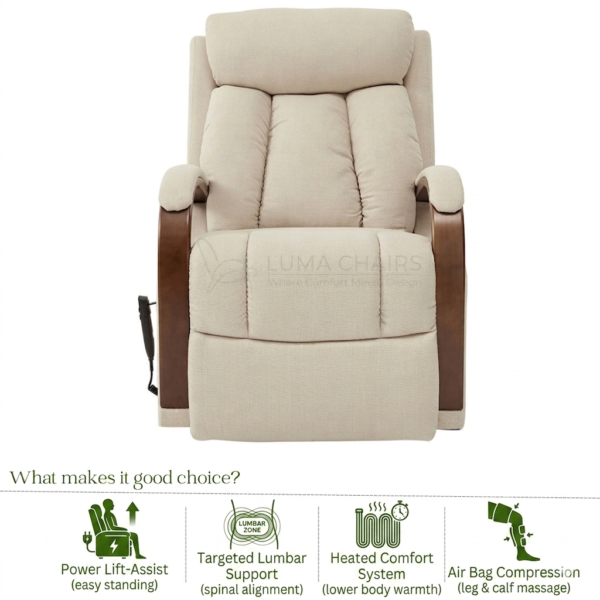 Premium Electric Lift Chair Recliner with Heat & Massage